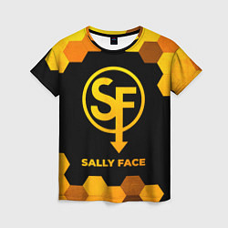Женская футболка Sally Face - gold gradient