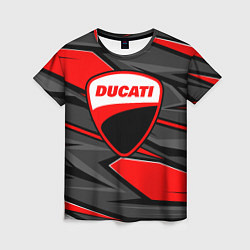 Футболка женская Ducati - red stripes, цвет: 3D-принт