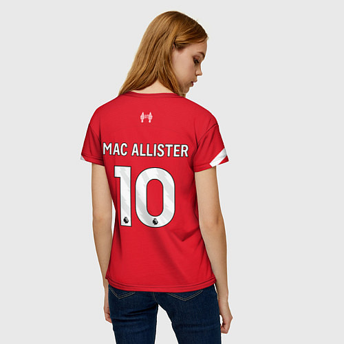 Женская футболка Макаллистер Ливерпуль форма 2324 домашняя / 3D-принт – фото 4