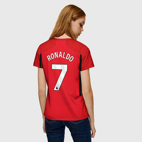 Женская футболка Криштиану Роналду МЮ форма 2324 домашняя / 3D-принт – фото 4