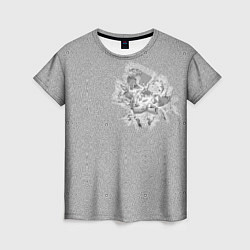 Женская футболка Мозаика с искажением в форме цветка