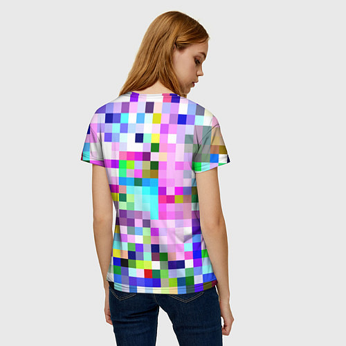Женская футболка Пиксельная яркая абстракция / 3D-принт – фото 4
