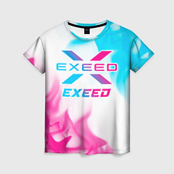 Женская футболка Exeed neon gradient style