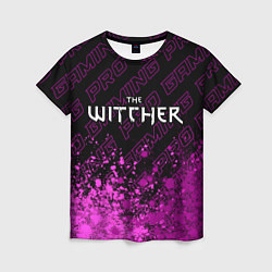 Футболка женская The Witcher pro gaming: символ сверху, цвет: 3D-принт