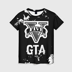 Женская футболка GTA glitch на темном фоне