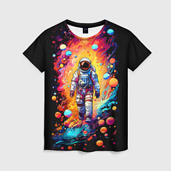 Женская футболка Астронавт на прогулке