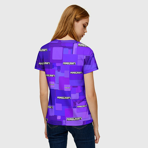 Женская футболка Minecraft pattern logo / 3D-принт – фото 4