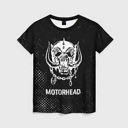 Женская футболка Motorhead glitch на темном фоне