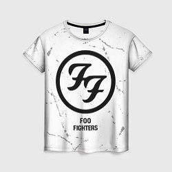 Женская футболка Foo Fighters glitch на светлом фоне