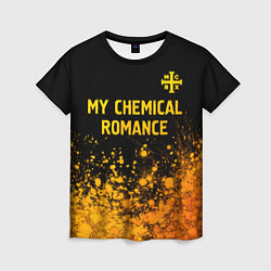 Женская футболка My Chemical Romance - gold gradient: символ сверху