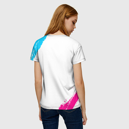 Женская футболка Iron Maiden neon gradient style / 3D-принт – фото 4