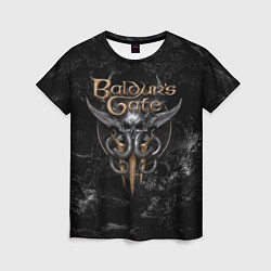 Женская футболка Baldurs Gate 3 dark logo