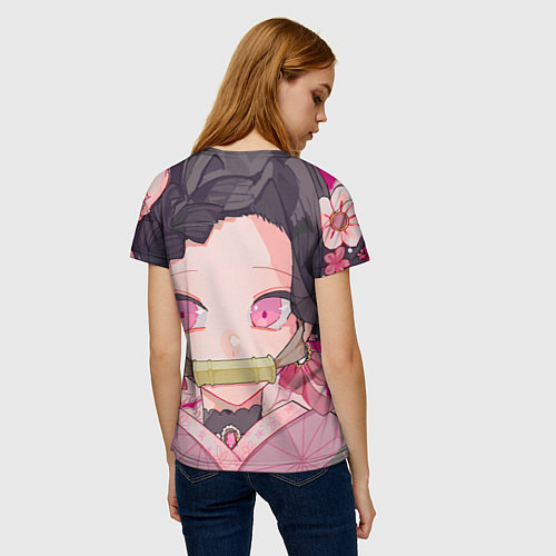 Женская футболка Клинок рассекающий демонов милая Нэдзуко Камадо / 3D-принт – фото 4