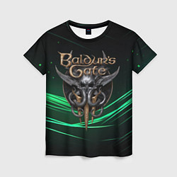 Женская футболка Baldurs Gate 3 dark green