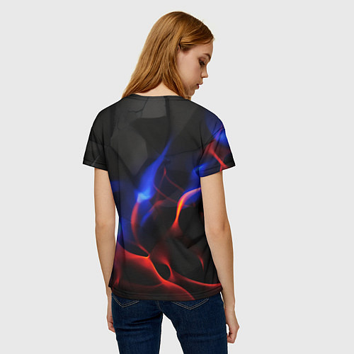 Женская футболка Baldurs Gate 3 blue red fire / 3D-принт – фото 4