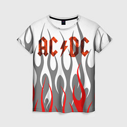 Женская футболка Acdc пламя