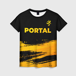 Женская футболка Portal - gold gradient: символ сверху