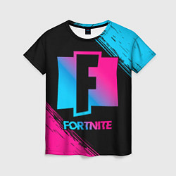 Женская футболка Fortnite - neon gradient