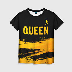 Женская футболка Queen - gold gradient: символ сверху