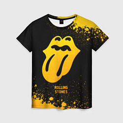 Женская футболка Rolling Stones - gold gradient
