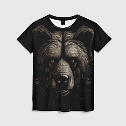 Женская футболка Крупная морда медведя