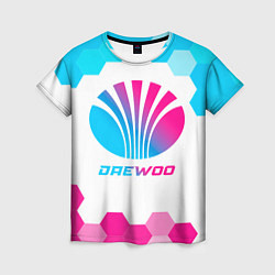 Женская футболка Daewoo neon gradient style