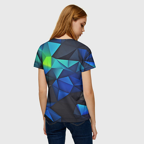 Женская футболка CSGO blue abstract / 3D-принт – фото 4