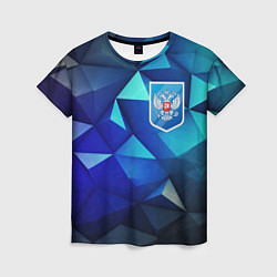 Женская футболка Russia blue abstract