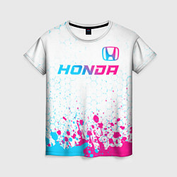 Женская футболка Honda neon gradient style: символ сверху