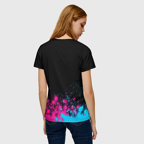 Женская футболка Citroen - neon gradient: символ сверху / 3D-принт – фото 4