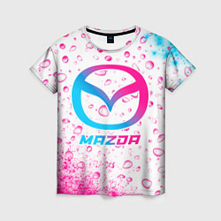 Женская футболка Mazda neon gradient style