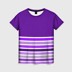 Женская футболка Строгий фиолетовый полосатый