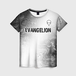 Женская футболка Evangelion glitch на светлом фоне: символ сверху