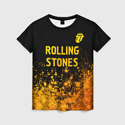 Женская футболка Rolling Stones - gold gradient: символ сверху
