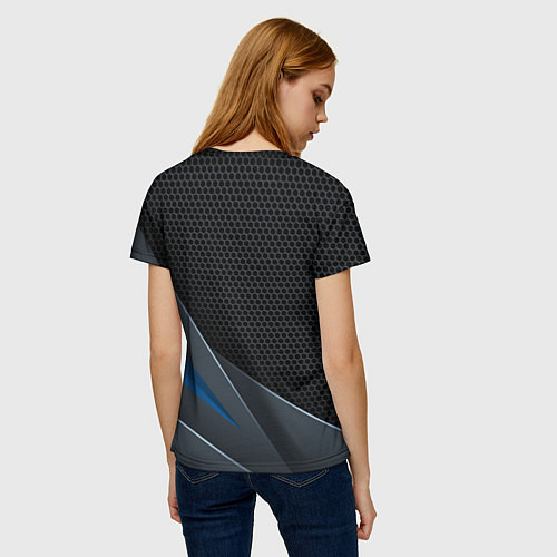 Женская футболка Фольцваген - синяя броня / 3D-принт – фото 4