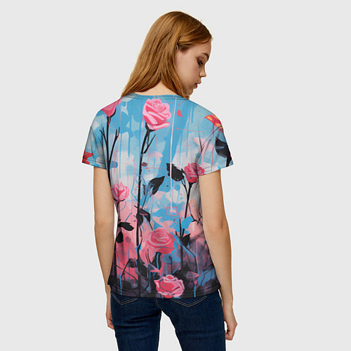 Женская футболка Цветочная аура / 3D-принт – фото 4