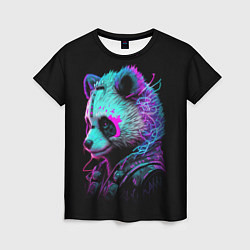Женская футболка Панда киберпанк