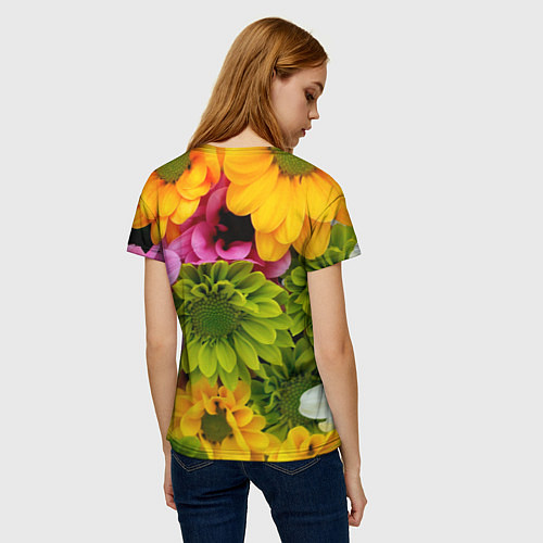 Женская футболка Паттерн цветочный / 3D-принт – фото 4