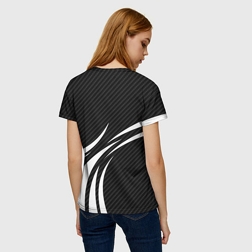 Женская футболка Fox carbon line - white / 3D-принт – фото 4