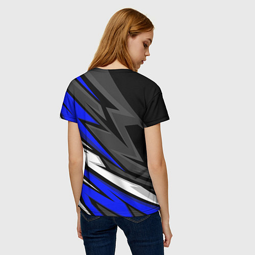 Женская футболка Volkswagen - Синяя абстракция / 3D-принт – фото 4