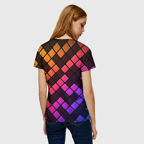 Женская футболка Цветной тетрис / 3D-принт – фото 4