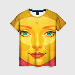 Женская футболка Девушка желтоликая