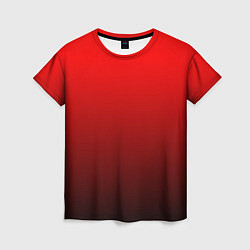 Женская футболка Градиент красно-чёрный