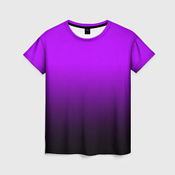 Женская футболка Градиент фиолетово-чёрный