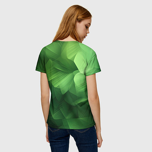 Женская футболка Green lighting background / 3D-принт – фото 4
