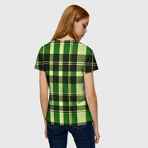 Женская футболка Зеленая в клетку / 3D-принт – фото 4