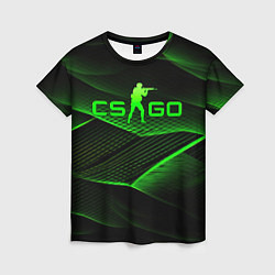 Женская футболка CSGO green abstract lines