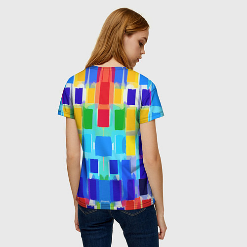 Женская футболка Colorful strips - pop art - vogue / 3D-принт – фото 4