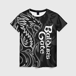 Футболка женская Балдурс гейт 3 - черный дракон, цвет: 3D-принт