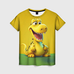 Женская футболка Жёлтый крокодил